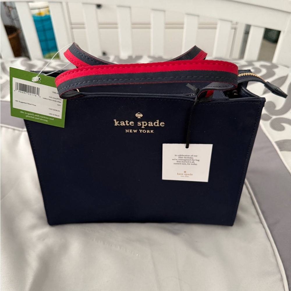 NWT - Kate Spade Navy And Red Crossbody purse